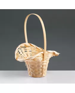 Корзина плетёная, бамбук, натуральный цвет, (шляпка с изгибом) арт. СМЛ-111306-1-СМЛ0001177064
