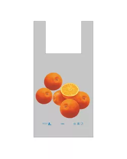 Пакет "Апельсины", полиэтиленовый, майка, 28 х 55 см, 35 мкм арт. СМЛ-104306-1-СМЛ0001178757