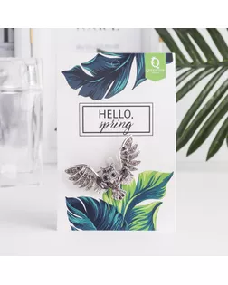 Брошь "Сова", цвет фиолетовый в чернёном серебре арт. СМЛ-185544-1-СМЛ0001194065