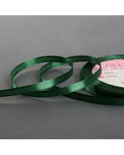 Лента атласная, 6 мм × 23 ± 1 м, цвет тёмно-зелёный №49 арт. СМЛ-95718-1-СМЛ0001218089