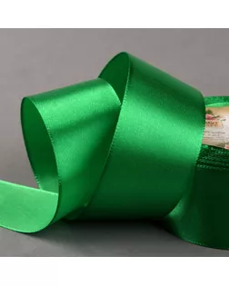 Лента атласная, 40 мм × 23 ± 1 м, цвет зелёный №19 арт. СМЛ-95717-6-СМЛ0001218331