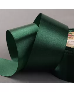 Лента атласная, 40 мм × 23 ± 1 м, цвет тёмно-зелёный №49 арт. СМЛ-95718-6-СМЛ0001218332