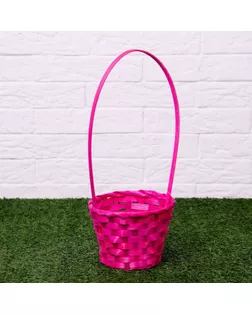 Корзина плетёная, бамбук, розовая арт. СМЛ-104737-1-СМЛ0001224598