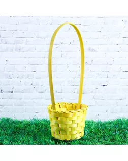 Корзина плетёная, бамбук, жёлтая, (цилиндр) арт. СМЛ-104733-1-СМЛ0001224599