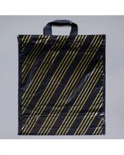 Пакет "Золотая полоса", полиэтиленовый с петлевой ручкой, 38х45 см, 45 мкм арт. СМЛ-104811-1-СМЛ0001233980