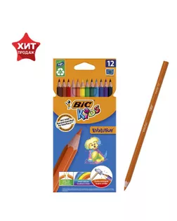 Цветные карандаши 12 цветов, детские, ударопрочные, пластиковые, BIC Kids Evolution ECOlutions арт. СМЛ-172757-1-СМЛ0001314703