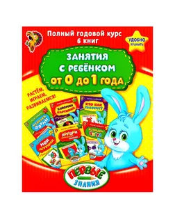 Обучающие книги «Полный годовой курс. Серия от 0 до 1 года», 6 книг по 16 стр., в папке арт. СМЛ-42363-1-СМЛ0001315970