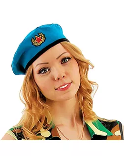 Карнавальный берет «Военный», цвет голубой, оттенки МИКС арт. СМЛ-133208-1-СМЛ0001329993