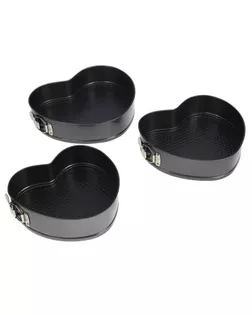 Набор форм для выпечки разъёмных «Элин. Сердце», 3 шт: 23/25/29×6 см, антипригарное покрытие арт. СМЛ-206236-1-СМЛ0000139444