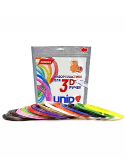 Пластик UNID ABS-15, для 3Д ручки, 15 цветов в наборе, по 10 метров арт. СМЛ-206379-1-СМЛ0001396087