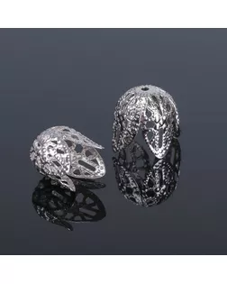 Шапочки для бусин (набор 10шт), СМ-051-1, цвет серебро арт. СМЛ-20827-1-СМЛ1461836