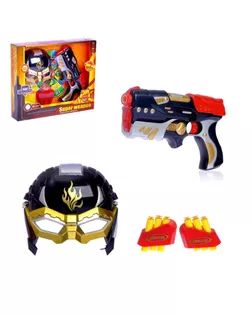 Набор игровой «Супергерой», маска, пистолет с пулями, мишень, цвета МИКС арт. СМЛ-43418-1-СМЛ0001463498