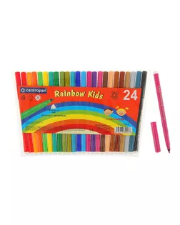 Фломастеры 24 цвета Centropen 7550 Rainbow Kids, пластиковый конверт, линия 1.0 мм арт. СМЛ-229798-1-СМЛ0001472378