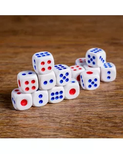Кости игральные 1.5х1.5 см, фасовка 100 шт арт. СМЛ-43005-1-СМЛ0001503022
