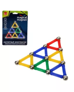 Конструктор магнитный «Треугольник», 28 деталей, цвета МИКС арт. СМЛ-44361-1-СМЛ0001633372