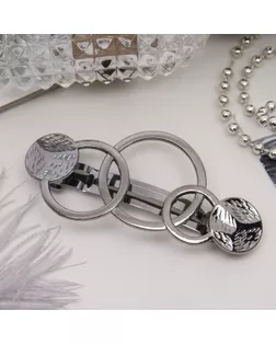 Заколка-автомат для волос "Либерти" круги, серебро арт. СМЛ-36214-1-СМЛ0001636478