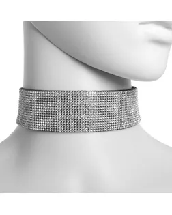 Чокер "Грация искры" широкий, цвет черно-серебряный, L=31 см арт. СМЛ-143269-2-СМЛ0001686639