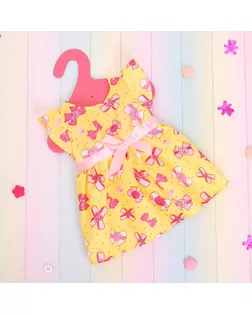 Одежда для пупса: платье розовое в цветочек, с бантиком арт. СМЛ-45631-1-СМЛ0001844126