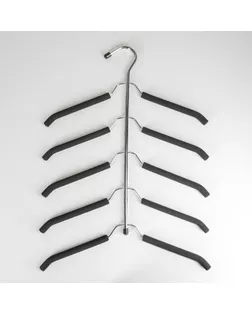 Вешалка-плечики для одежды Доляна, 5-ти уровневая, размер 40-44, антискользящее покрытие, цвет чёрный арт. СМЛ-173248-1-СМЛ0001887430