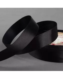 Лента атласная, 20 мм × 23 ± 1 м, цвет чёрный №39 арт. СМЛ-96058-6-СМЛ0001961205