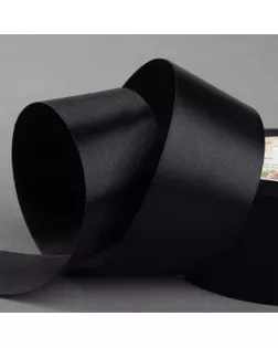 Лента атласная, 40 мм × 23 ± 1 м, цвет чёрный №39 арт. СМЛ-96058-5-СМЛ0001961206