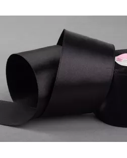 Лента атласная, 50 мм × 23 ± 1 м, цвет чёрный №39 арт. СМЛ-96058-4-СМЛ0001961207