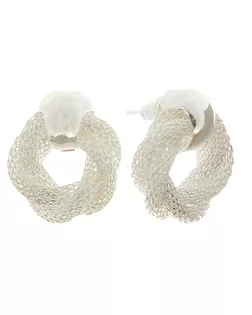 Серьги металл "Круги переплетение", цвет серебро арт. СМЛ-20305-1-СМЛ0196179