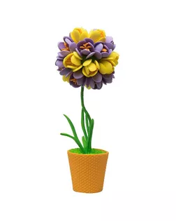 Набор для творчества топиарий малый "Крокусы", фиолетовый/жёлтый, 13 см арт. СМЛ-2627-1-СМЛ2063839
