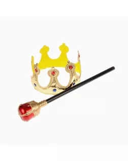 Карнавальный набор «Царский», 2 предмета: корона, скипетр арт. СМЛ-120420-1-СМЛ0002258804