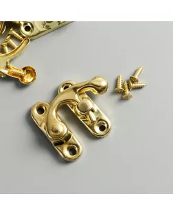 Замок металл для шкатулки "Крючок" золото набор 4 шт 2,7х2,5 см арт. СМЛ-203928-1-СМЛ0002272570