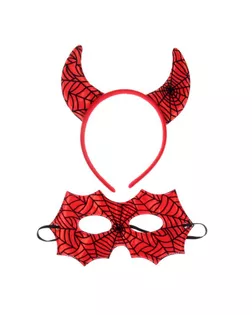 Карнавальный набор «Чёрт», паутинка 2 предмета: ободок, маска, цвет красный арт. СМЛ-47074-1-СМЛ0002273872
