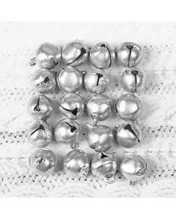 Бубенчики, набор 20 шт., размер 1 шт: 1 см, цвет серебристый арт. СМЛ-231068-1-СМЛ0002294472