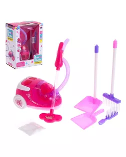 Набор «Хозяюшка»: пылесос со светом и звуком, принадлежности для уборки арт. СМЛ-112795-1-СМЛ0002336849