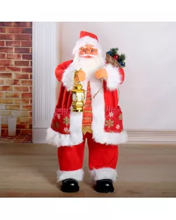 Дед Мороз, в очках, с фонариком, двигается, без музыки, с подсветкой арт. СМЛ-107568-1-СМЛ0002359010