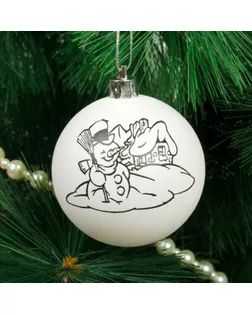 Новогоднее елочное украшение под роспись «Снеговик» размер шара 6 см арт. СМЛ-36671-1-СМЛ0002389261