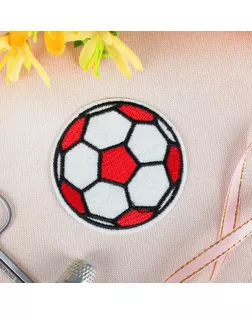 Термоаппликация «Футбольный мячик», d = 6,5 см, цвет красный арт. СМЛ-4585-1-СМЛ2395461