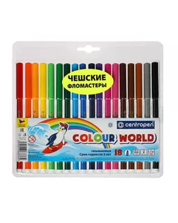 Фломастеры 18 цветов, Centropen 7550/18 ТП Colour World, линия 1.0 мм арт. СМЛ-173493-1-СМЛ0002468436