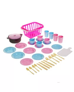 Детский кухонный набор «Пикник», 35 предметов, цвета МИКС арт. СМЛ-46986-1-СМЛ0002488020