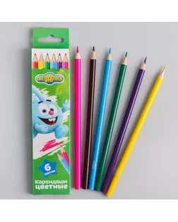 Карандаши цветные 6 цветов, «Смешарики», «Крош» арт. СМЛ-200268-1-СМЛ0002510569