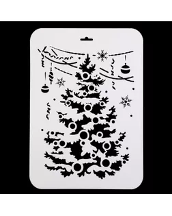 Трафарет пластик "Нарядная елка" 22х31 см (НГП-68) арт. СМЛ-37177-1-СМЛ0002533080