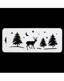 Трафарет бордюрный "Олень в лесу" пластик, 10х25 см (НГб-51) арт. СМЛ-37199-1-СМЛ0002533145