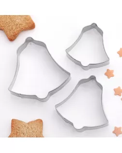 Набор форм для вырезания печенья Доляна «Колокольчик», 6×6 см, 3 шт арт. СМЛ-225383-1-СМЛ0002601072
