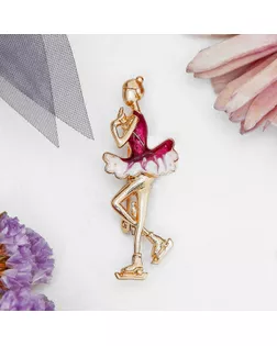 Брошь "Фигуристка", цвет фиолетовый в золоте арт. СМЛ-193066-2-СМЛ0002738721