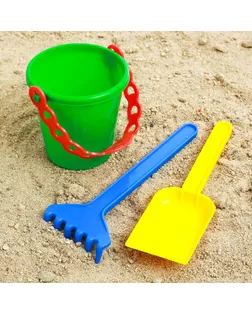 Набор для игры в песке №28: ведёрко, лопатка, грабельки арт. СМЛ-139955-1-СМЛ0002881418