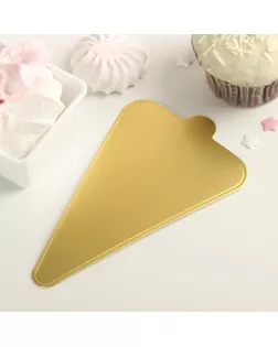 Подложка для пирожного «Золото», 12,5×7,5 см арт. СМЛ-55005-1-СМЛ0002941953