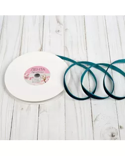 Лента бархатная, 10 мм, 18 ± 1 м, цвет изумрудный №34 арт. СМЛ-21309-1-СМЛ2997780