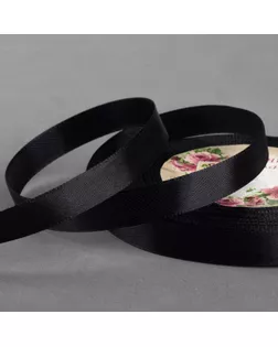 Лента атласная, 12 мм × 22 ± 1 м, цвет чёрный №39 арт. СМЛ-96058-1-СМЛ0003019732