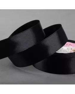 Лента атласная, 25 мм × 23 ± 1 м, цвет чёрный №39 арт. СМЛ-96058-7-СМЛ0003019783