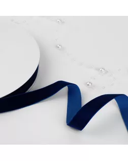 Лента бархатная, 15 мм, 18 ± 1 м, цвет синий №47 арт. СМЛ-244830-1-СМЛ0003020321