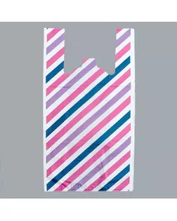 Пакет "Параллели", полиэтиленовый, майка, 40 х 80 см, 22 мкм арт. СМЛ-96551-3-СМЛ0003028231